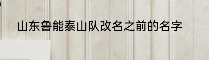 山东鲁能泰山队改名之前的名字