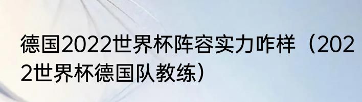 德国2022世界杯阵容实力咋样（2022世界杯德国队教练）