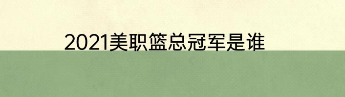2021美职篮总冠军是谁