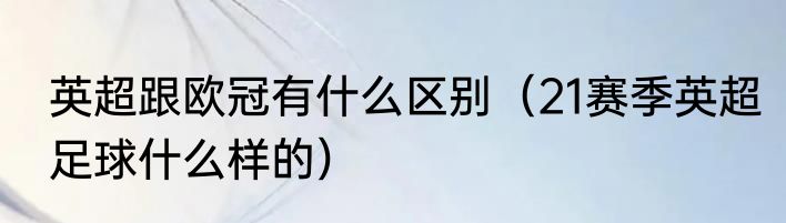 英超跟欧冠有什么区别（21赛季英超足球什么样的）