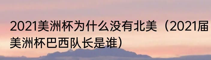2021美洲杯为什么没有北美（2021届美洲杯巴西队长是谁）