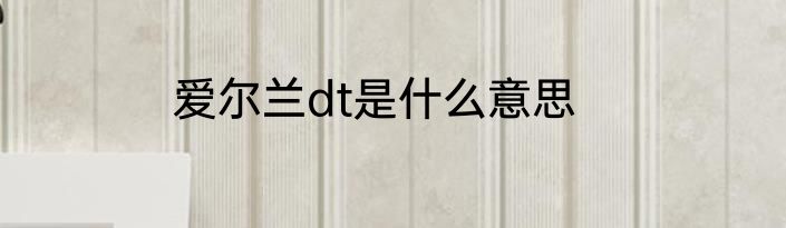 爱尔兰dt是什么意思