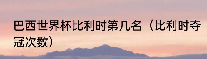 巴西世界杯比利时第几名（比利时夺冠次数）