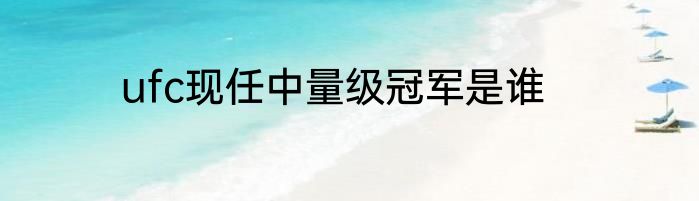 ufc现任中量级冠军是谁