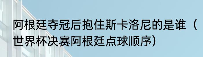 阿根廷夺冠后抱住斯卡洛尼的是谁（世界杯决赛阿根廷点球顺序）