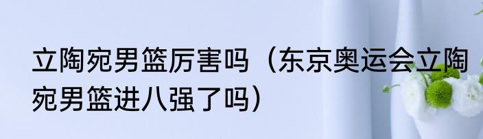 立陶宛男篮厉害吗（东京奥运会立陶宛男篮进八强了吗）