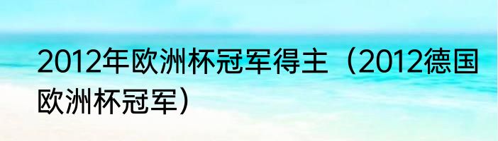 2012年欧洲杯冠军得主（2012德国欧洲杯冠军）