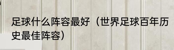 足球什么阵容最好（世界足球百年历史最佳阵容）