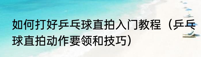 如何打好乒乓球直拍入门教程（乒乓球直拍动作要领和技巧）