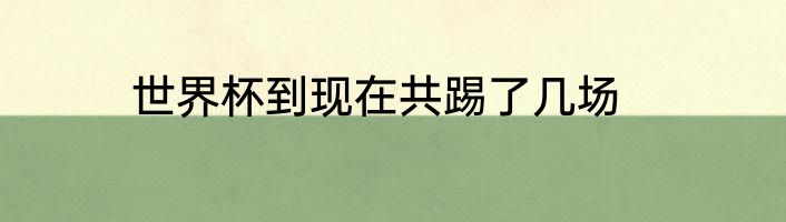 世界杯到现在共踢了几场