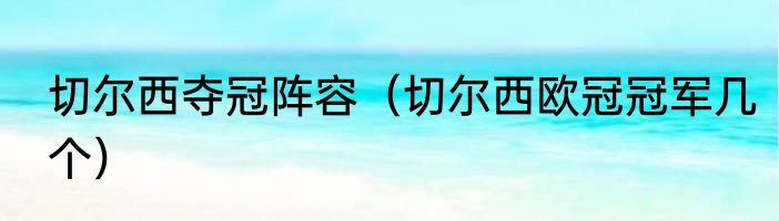 切尔西夺冠阵容（切尔西欧冠冠军几个）