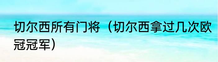 切尔西所有门将(切尔西拿过几次欧冠冠军)