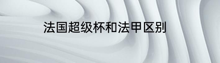 法国超级杯和法甲区别