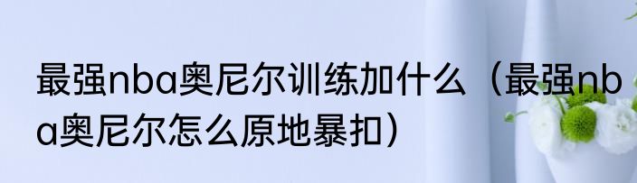 最强nba奥尼尔训练加什么（最强nba奥尼尔怎么原地暴扣）