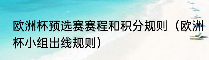 欧洲杯预选赛赛程和积分规则（欧洲杯小组出线规则）