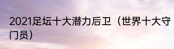 2021足坛十大潜力后卫（世界十大守门员）