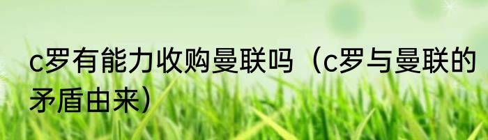 c罗有能力收购曼联吗（c罗与曼联的矛盾由来）