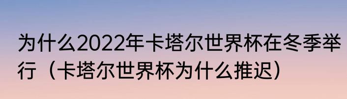为什么2022年卡塔尔世界杯在冬季举行（卡塔尔世界杯为什么推迟）