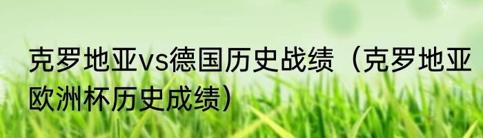 克罗地亚vs德国历史战绩（克罗地亚欧洲杯历史成绩）