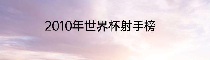 2010年世界杯射手榜