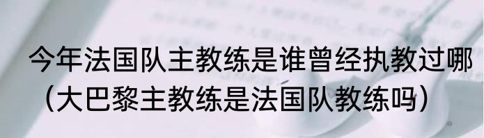 今年法国队主教练是谁曾经执教过哪（大巴黎主教练是法国队教练吗）