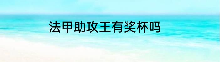 法甲助攻王有奖杯吗