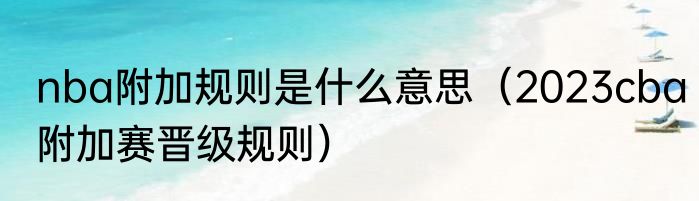 nba附加规则是什么意思（2023cba附加赛晋级规则）