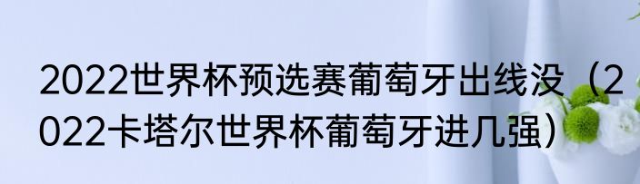 2022世界杯预选赛葡萄牙出线没（2022卡塔尔世界杯葡萄牙进几强）
