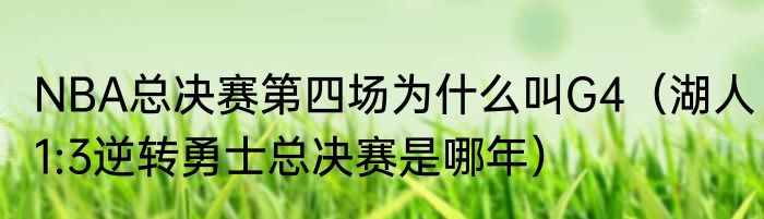 NBA总决赛第四场为什么叫G4（湖人1:3逆转勇士总决赛是哪年）