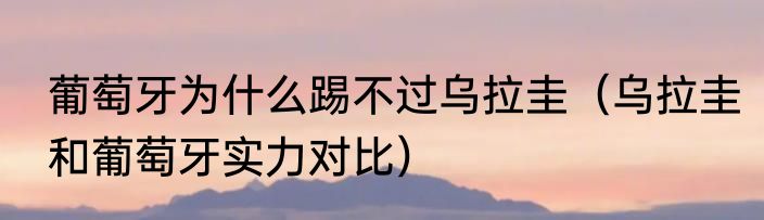 葡萄牙为什么踢不过乌拉圭（乌拉圭和葡萄牙实力对比）