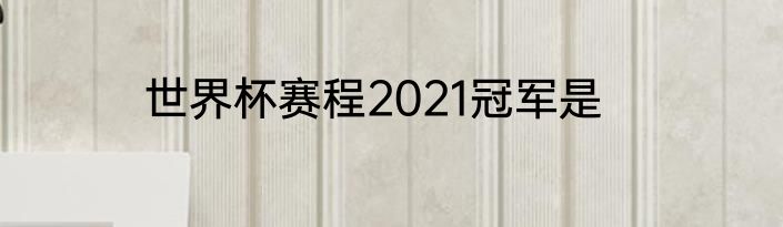 世界杯赛程2021冠军是