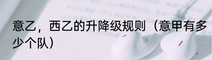 意乙，西乙的升降级规则（意甲有多少个队）