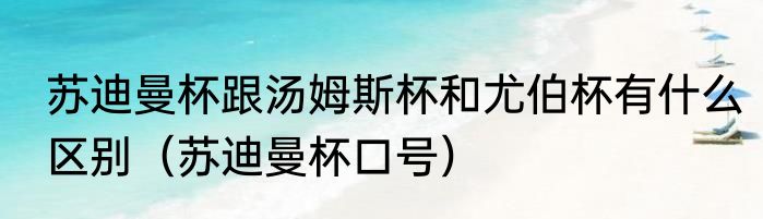苏迪曼杯跟汤姆斯杯和尤伯杯有什么区别（苏迪曼杯口号）