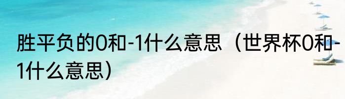 胜平负的0和-1什么意思（世界杯0和-1什么意思）