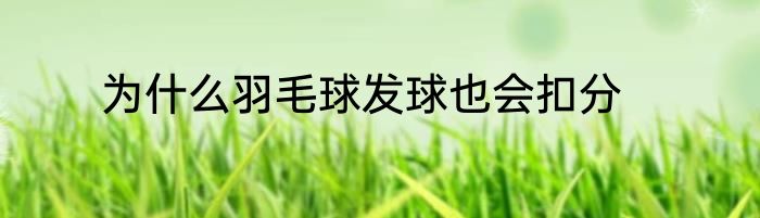 为什么羽毛球发球也会扣分