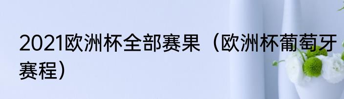 2021欧洲杯全部赛果（欧洲杯葡萄牙赛程）
