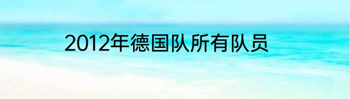2012年德国队所有队员