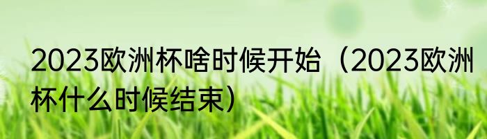 2023欧洲杯啥时候开始（2023欧洲杯什么时候结束）