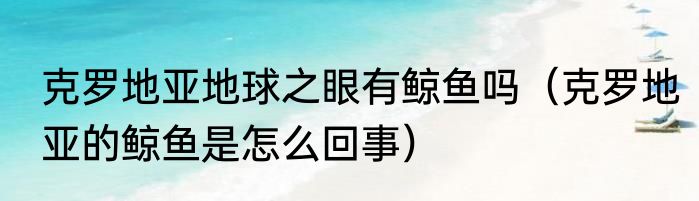克罗地亚地球之眼有鲸鱼吗（克罗地亚的鲸鱼是怎么回事）