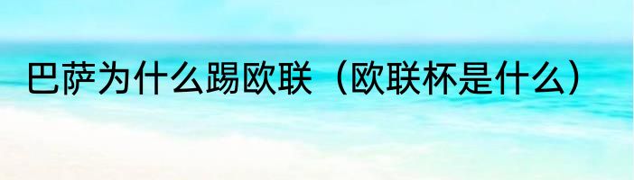 巴萨为什么踢欧联（欧联杯是什么）