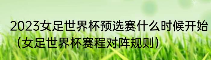 2023女足世界杯预选赛什么时候开始（女足世界杯赛程对阵规则）