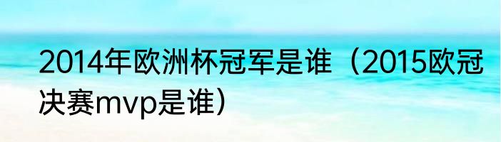 2014年欧洲杯冠军是谁（2015欧冠决赛mvp是谁）