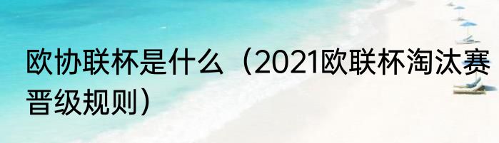 欧协联杯是什么（2021欧联杯淘汰赛晋级规则）