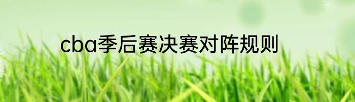 cba季后赛决赛对阵规则
