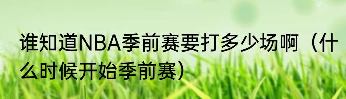 谁知道NBA季前赛要打多少场啊（什么时候开始季前赛）