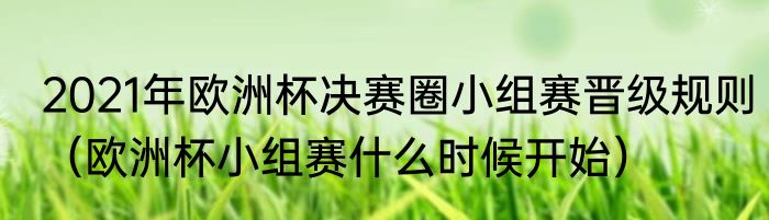 2021年欧洲杯决赛圈小组赛晋级规则（欧洲杯小组赛什么时候开始）
