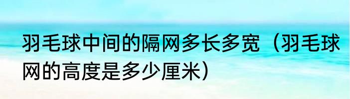 羽毛球中间的隔网多长多宽（羽毛球网的高度是多少厘米）