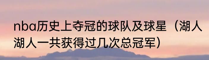 nba历史上夺冠的球队及球星（湖人湖人一共获得过几次总冠军）
