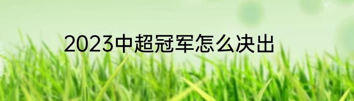 2023中超冠军怎么决出