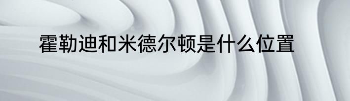 霍勒迪和米德尔顿是什么位置